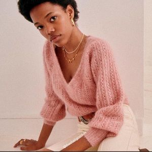 SEZANE Rosa Jumper Pink Knit Mohair Wool Sweater
